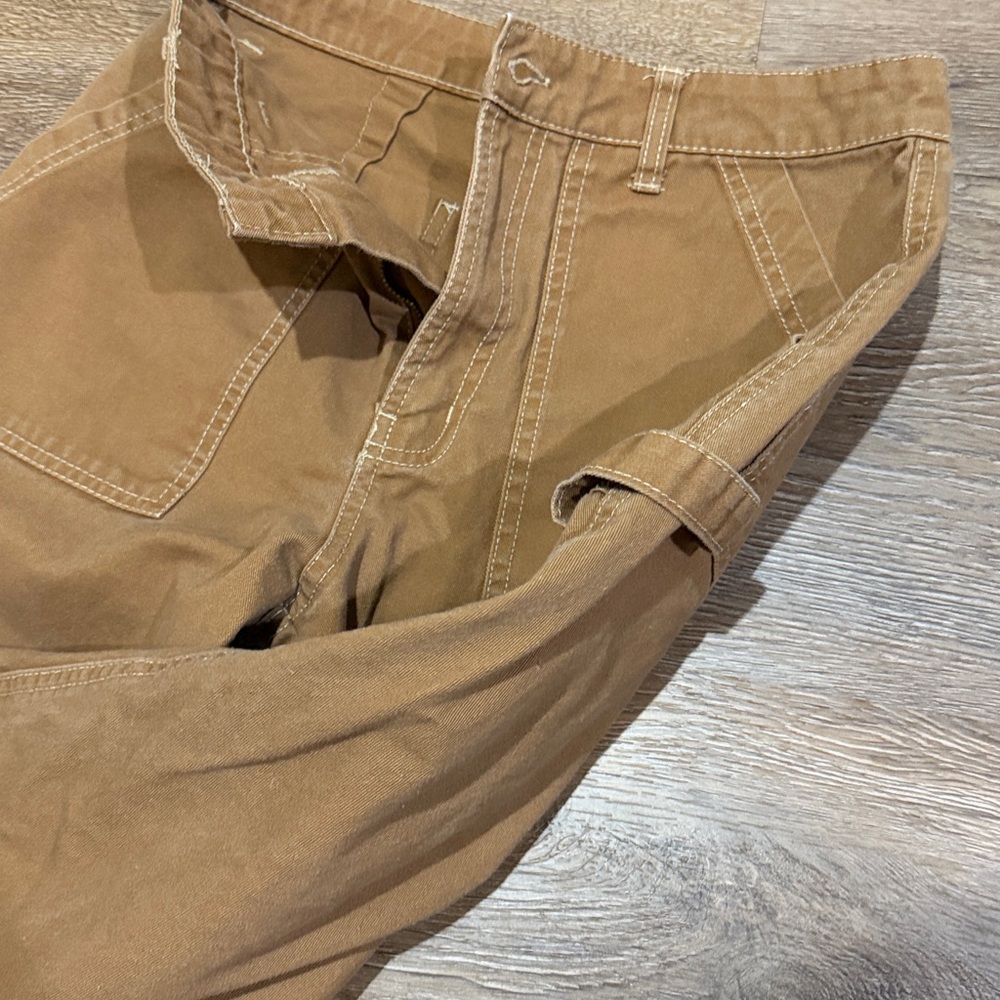 Wild Fable Tan Wide Leg Stitch-Detail Carpenter Pants - Picture 6 of 8